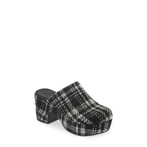 NEW CHOCOLAT BLU women's gertie platform clog in black plaid tweed